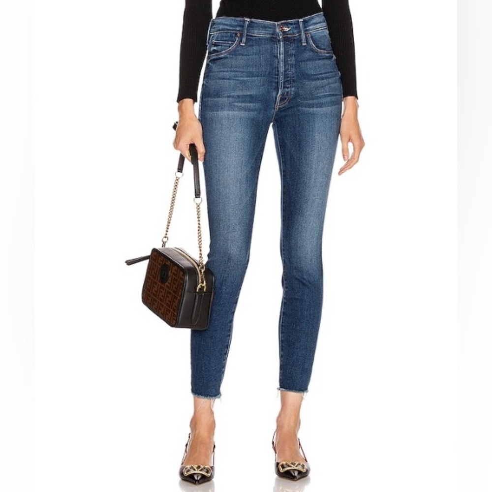 MOTHER The Stunner Ankle Fray Jeans Size 28 Sweet & Sassy High Rise Skinny